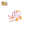 Wooden Lovely Cinderella Doll Royal  Pink Horse Carriage Toy  For Kids